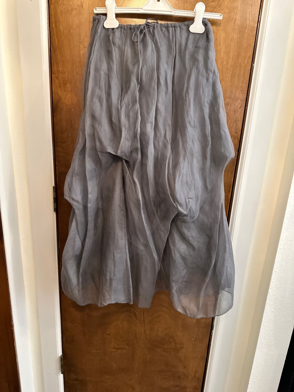 La Luz Gray Gathered Tulle Midi Skirt Size M - Picture 2 of 12